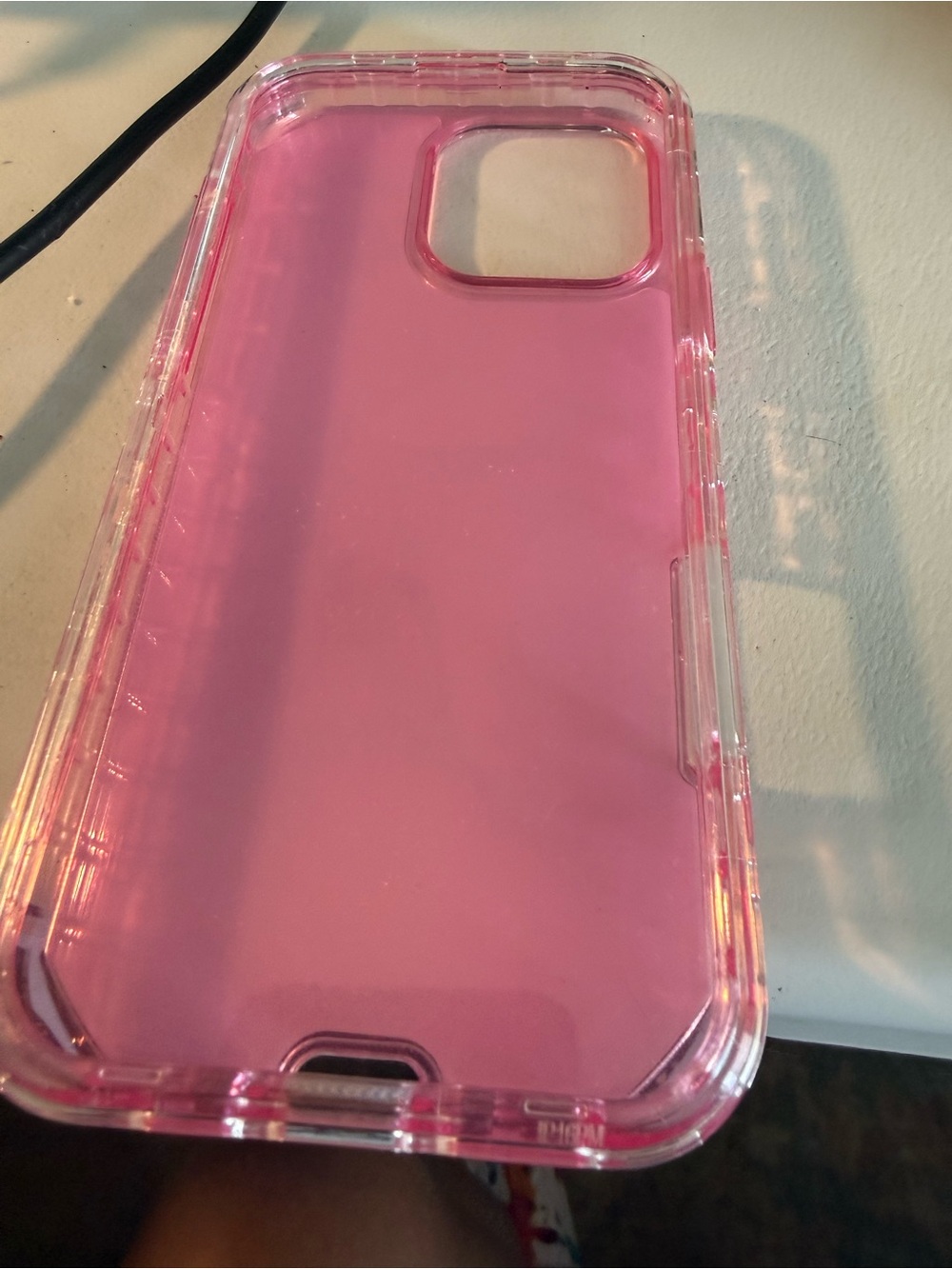 Pink Clear Protective Phone Case - Compatible Cell Phone Accessory